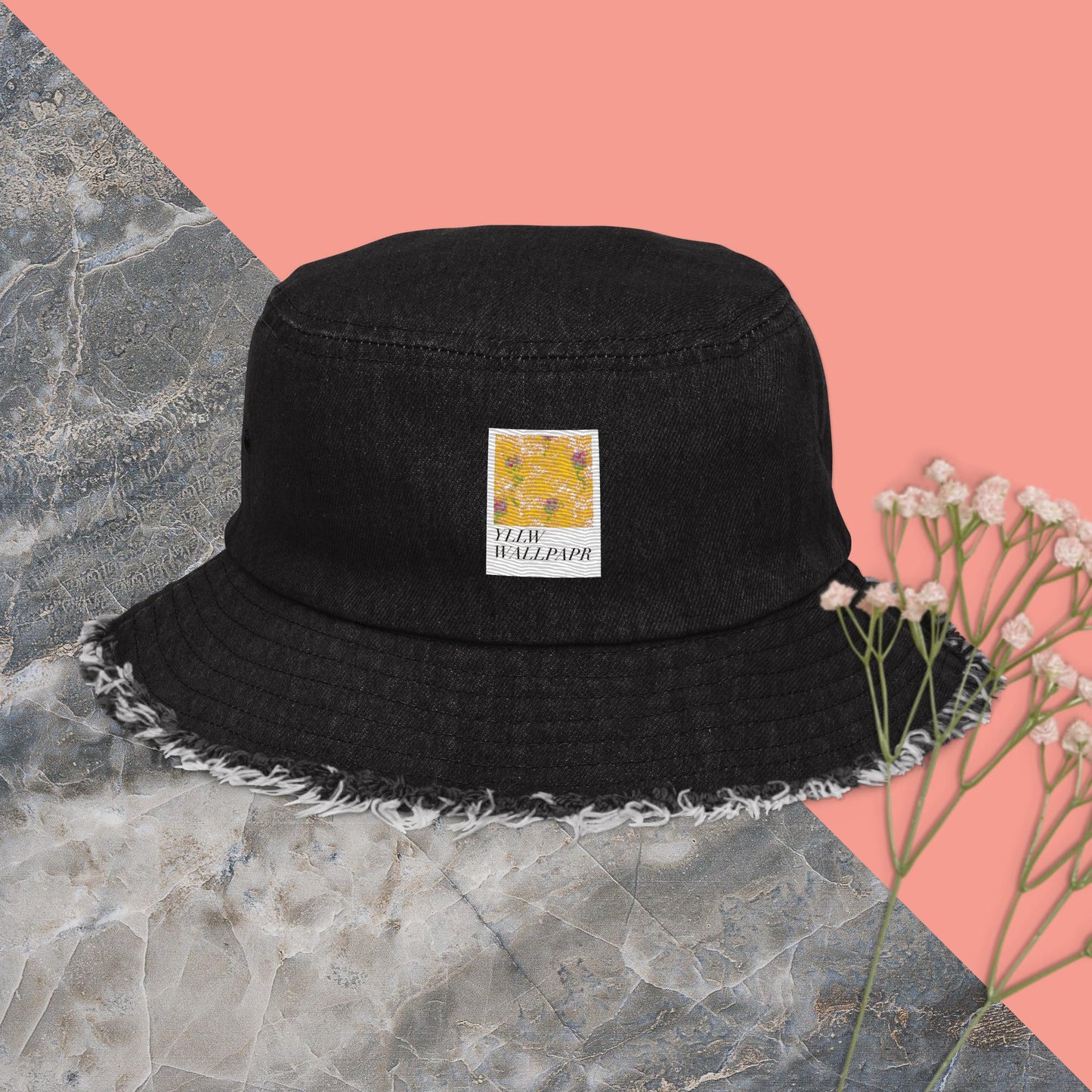 YllwWallpapr Logo Denim Bucket Hat