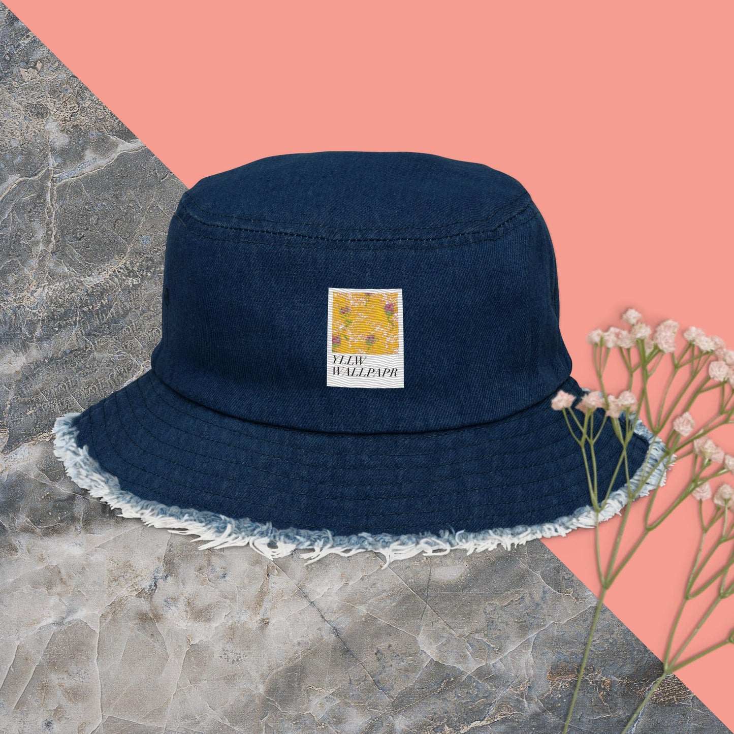 YllwWallpapr Logo Denim Bucket Hat