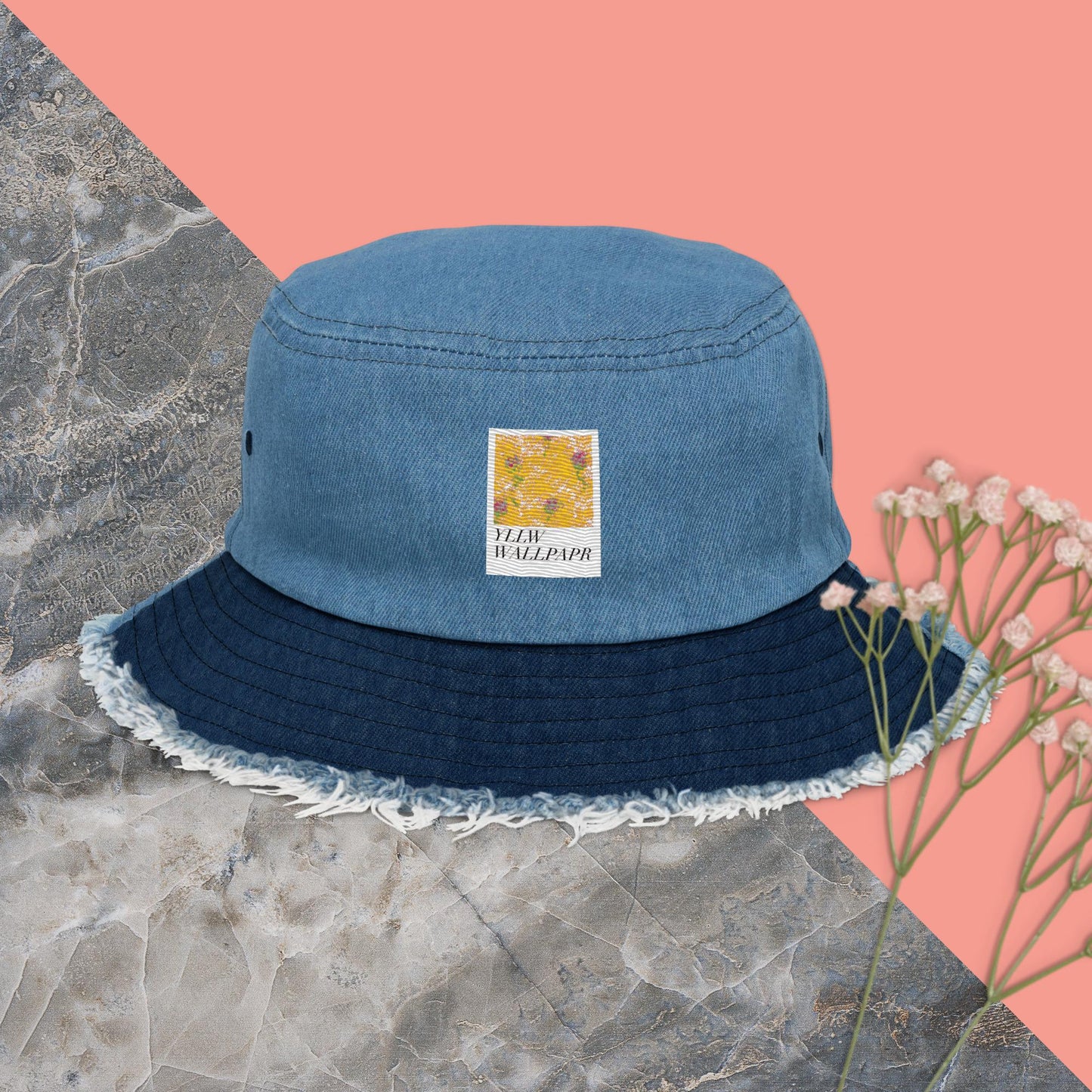 YllwWallpapr Logo Denim Bucket Hat