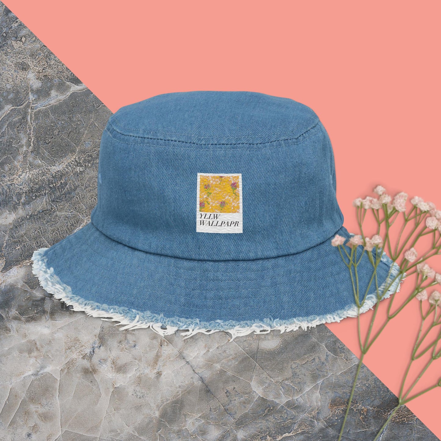 YllwWallpapr Logo Denim Bucket Hat