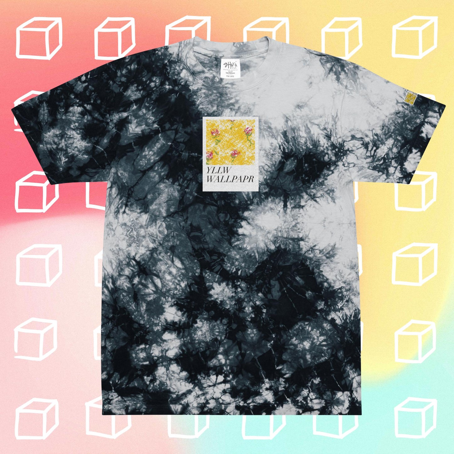 YllwWallpapr Logo Oversized Tie-Dye Tee Shirt