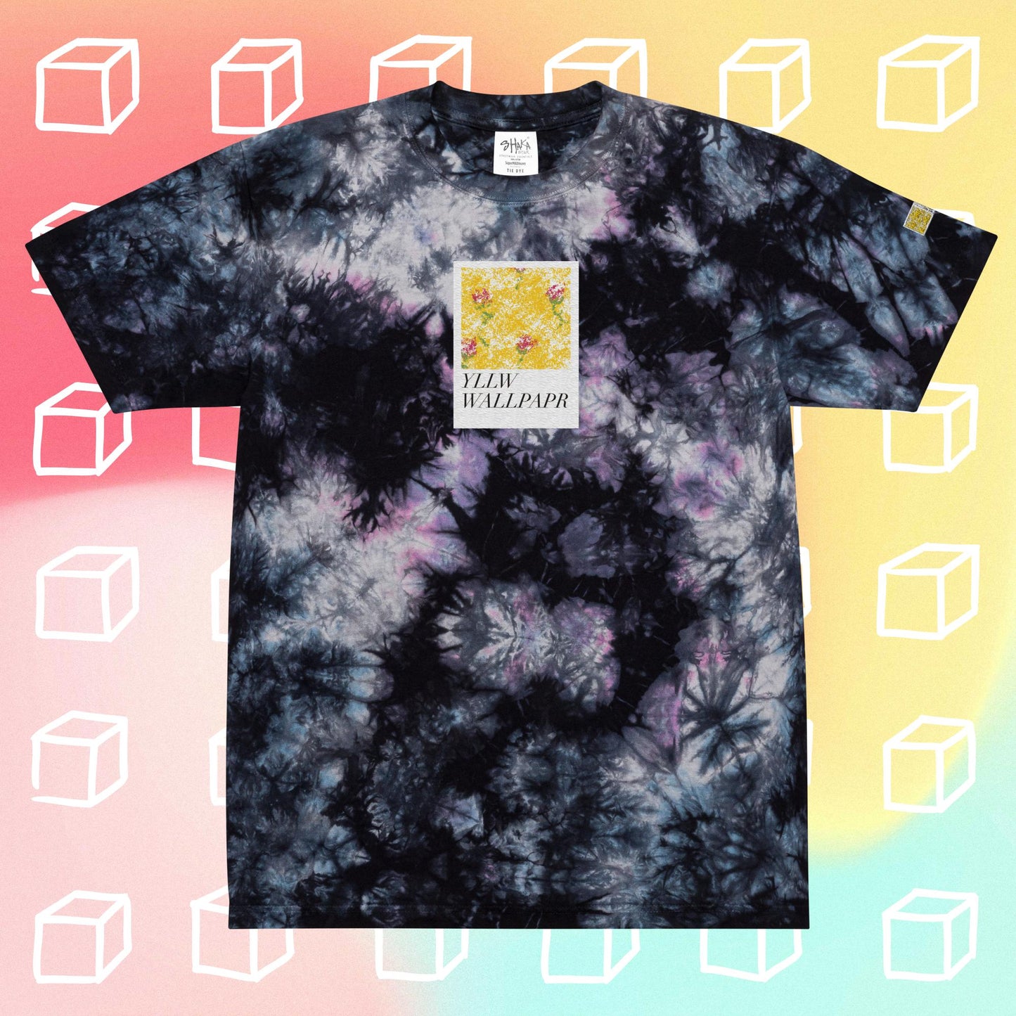 YllwWallpapr Logo Oversized Tie-Dye Tee Shirt