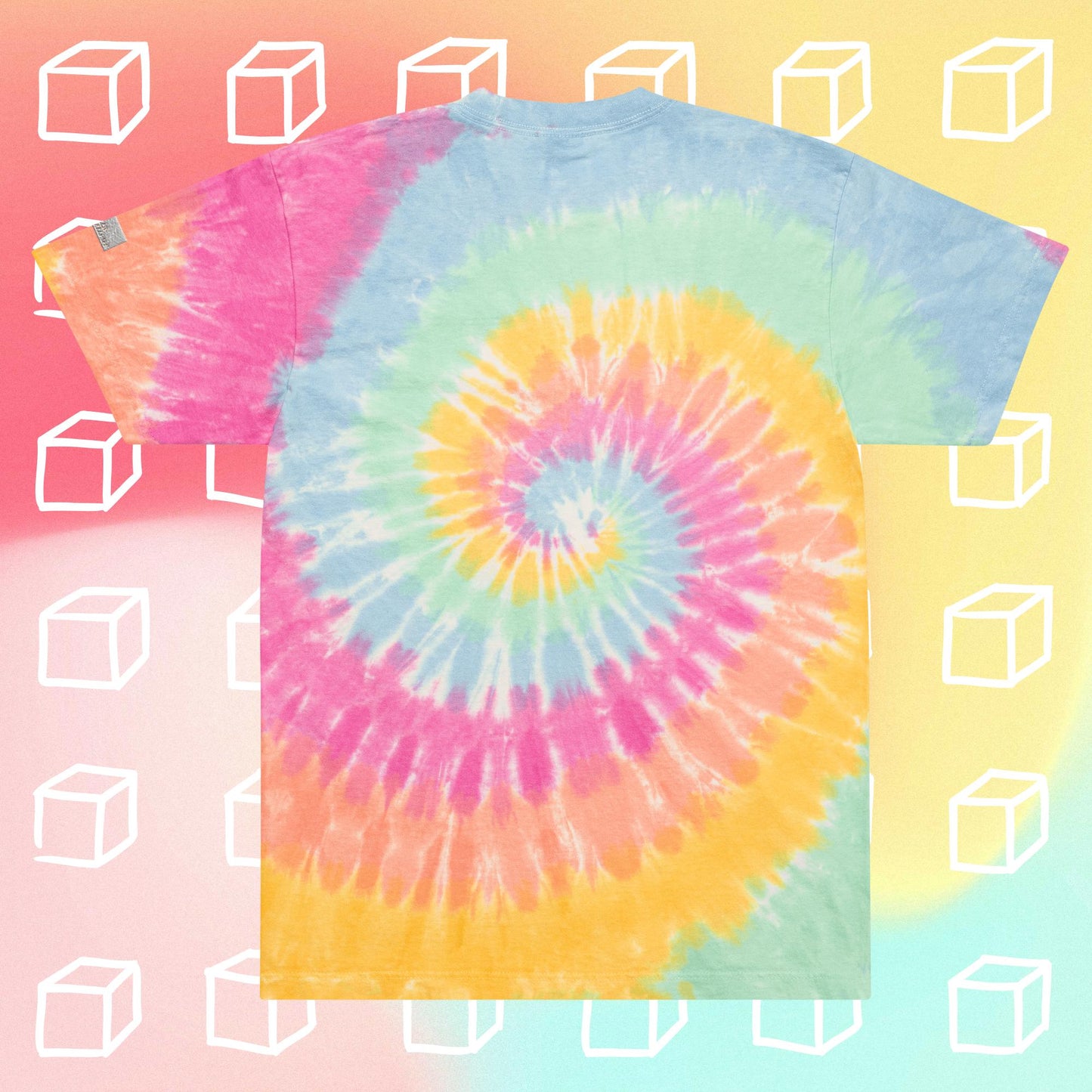 YllwWallpapr Logo Oversized Tie-Dye Tee Shirt