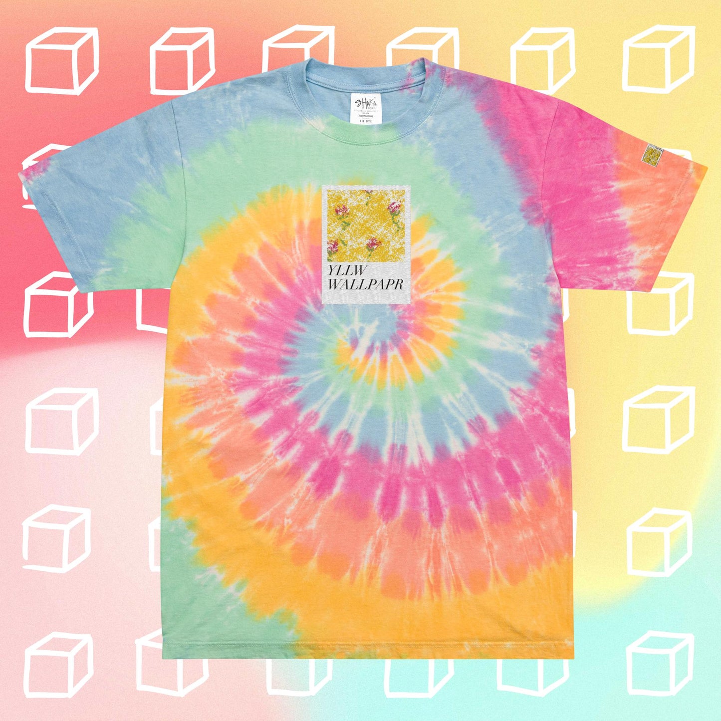 YllwWallpapr Logo Oversized Tie-Dye Tee Shirt